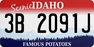 ID license plate 3B2091J
