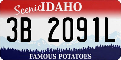 ID license plate 3B2091L