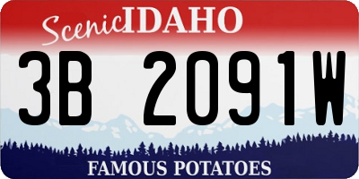 ID license plate 3B2091W