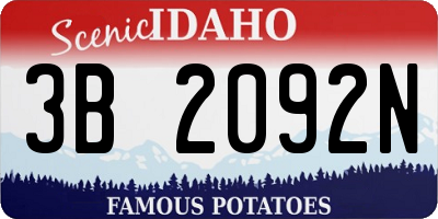 ID license plate 3B2092N