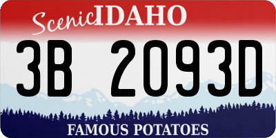ID license plate 3B2093D