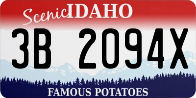 ID license plate 3B2094X