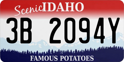 ID license plate 3B2094Y