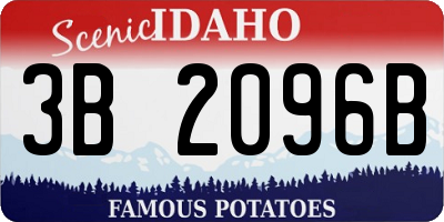 ID license plate 3B2096B
