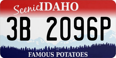 ID license plate 3B2096P