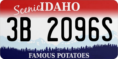 ID license plate 3B2096S