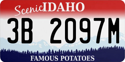 ID license plate 3B2097M