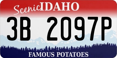 ID license plate 3B2097P