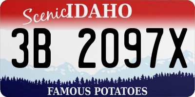 ID license plate 3B2097X