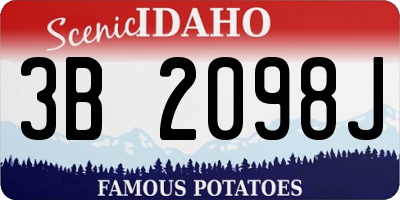 ID license plate 3B2098J