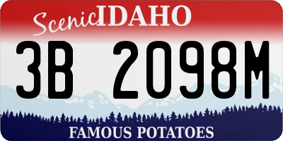 ID license plate 3B2098M