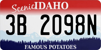 ID license plate 3B2098N