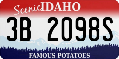 ID license plate 3B2098S