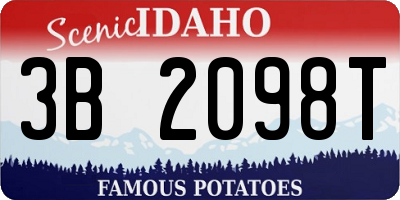 ID license plate 3B2098T