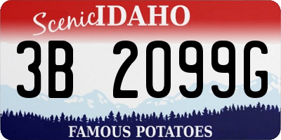 ID license plate 3B2099G