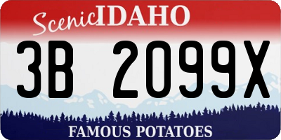 ID license plate 3B2099X