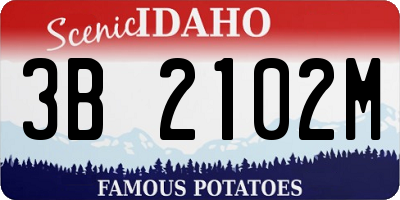 ID license plate 3B2102M
