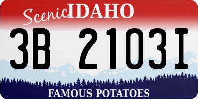 ID license plate 3B2103I