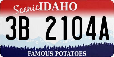 ID license plate 3B2104A