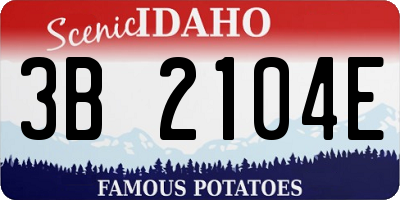 ID license plate 3B2104E