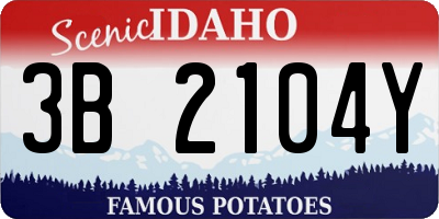 ID license plate 3B2104Y