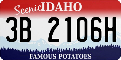 ID license plate 3B2106H