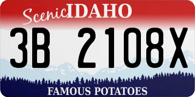 ID license plate 3B2108X