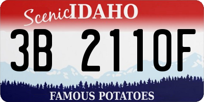 ID license plate 3B2110F