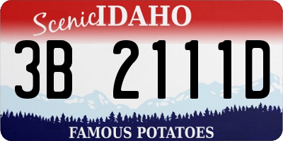 ID license plate 3B2111D