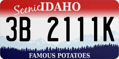 ID license plate 3B2111K