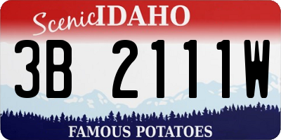 ID license plate 3B2111W