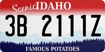 ID license plate 3B2111Z