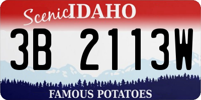 ID license plate 3B2113W