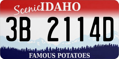 ID license plate 3B2114D