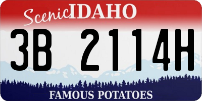 ID license plate 3B2114H