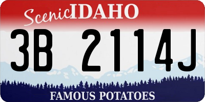 ID license plate 3B2114J