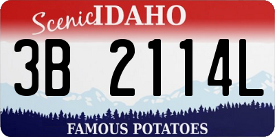ID license plate 3B2114L