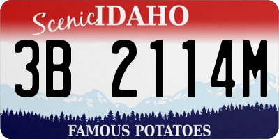 ID license plate 3B2114M