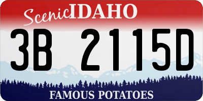 ID license plate 3B2115D
