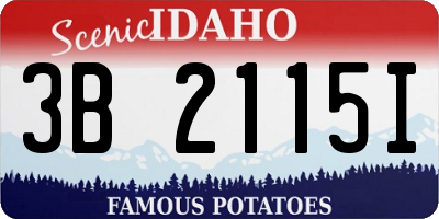 ID license plate 3B2115I