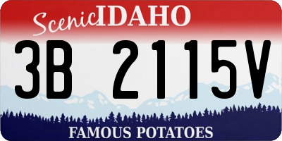 ID license plate 3B2115V