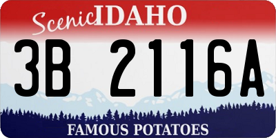 ID license plate 3B2116A