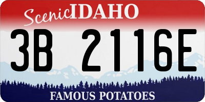ID license plate 3B2116E