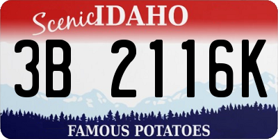 ID license plate 3B2116K