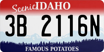 ID license plate 3B2116N