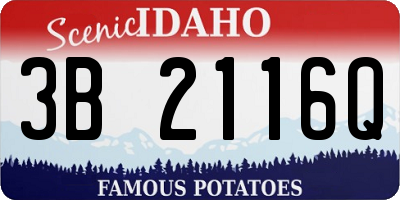ID license plate 3B2116Q