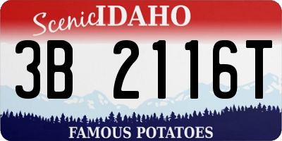 ID license plate 3B2116T