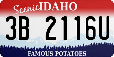 ID license plate 3B2116U