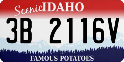 ID license plate 3B2116V