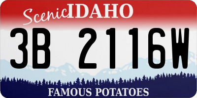 ID license plate 3B2116W